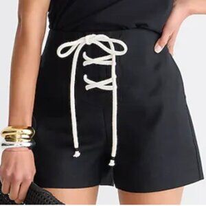 J. Crew High-rise tie-up short in stretch linen blend - Size 12